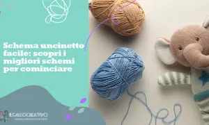 Gomitoli di lana e un elefantino all'uncinetto, perfetti per chi cerca lavori all'uncinetto da copiare e iniziare a creare.
