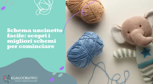 Gomitoli di lana e un elefantino all'uncinetto, perfetti per chi cerca lavori all'uncinetto da copiare e iniziare a creare.